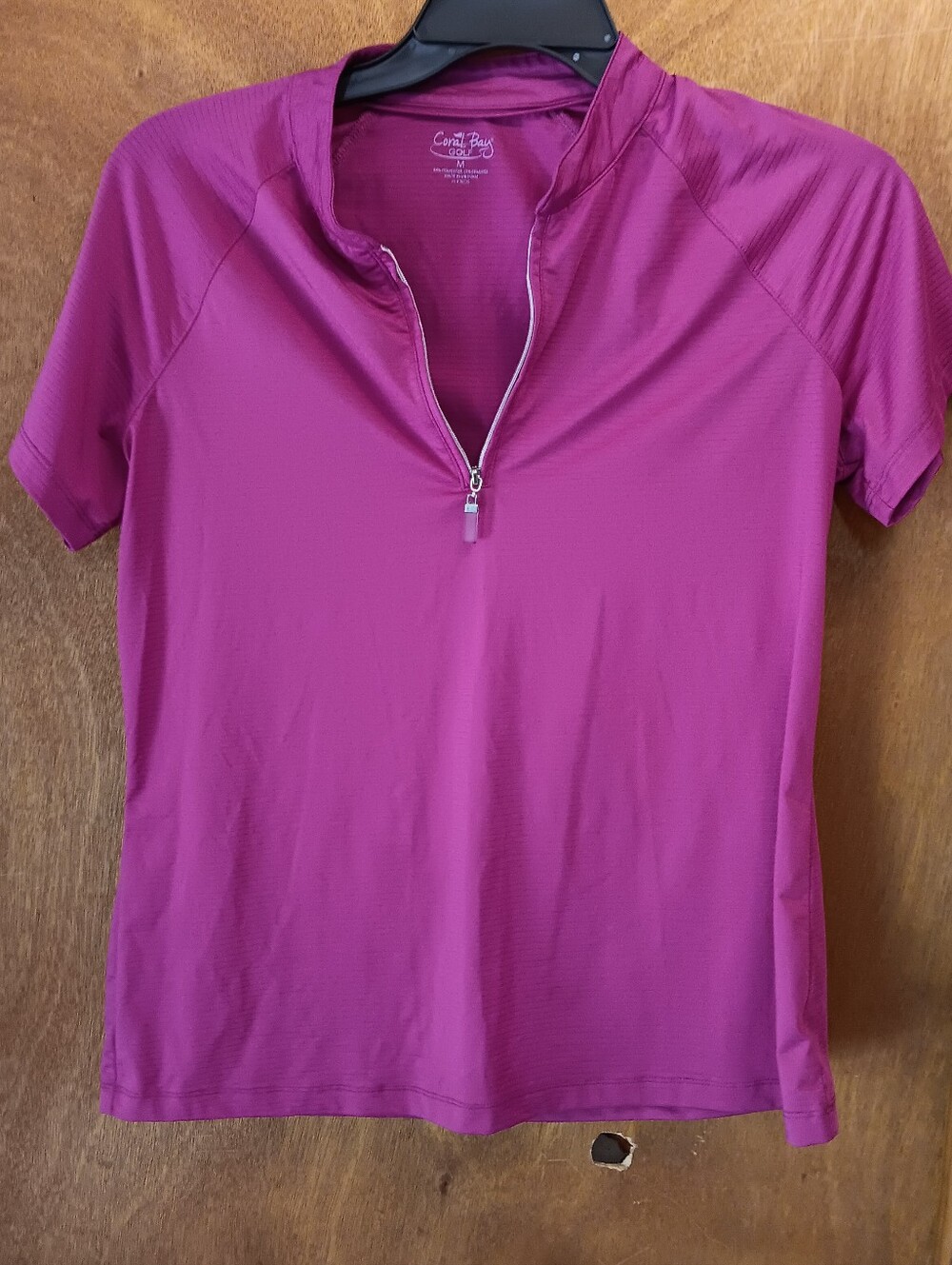 Coral Bay Golf Magenta Half-Zip Short Sleeve Active Tee